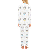 Cute Siberian Husky pattern Women's All Over Print Pajama Set