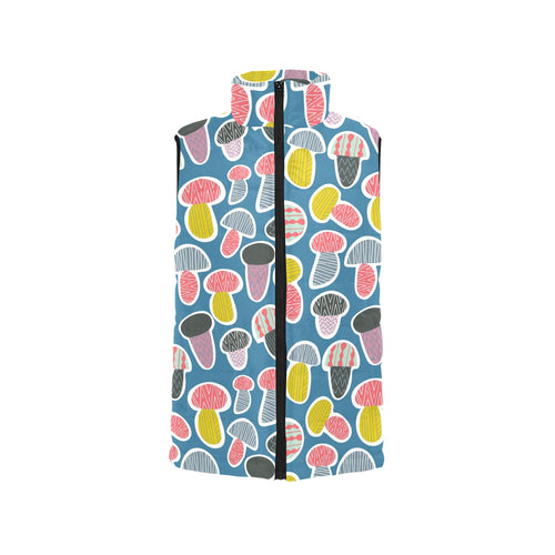 Colorful mushroom design pattern Men's Padded Vest