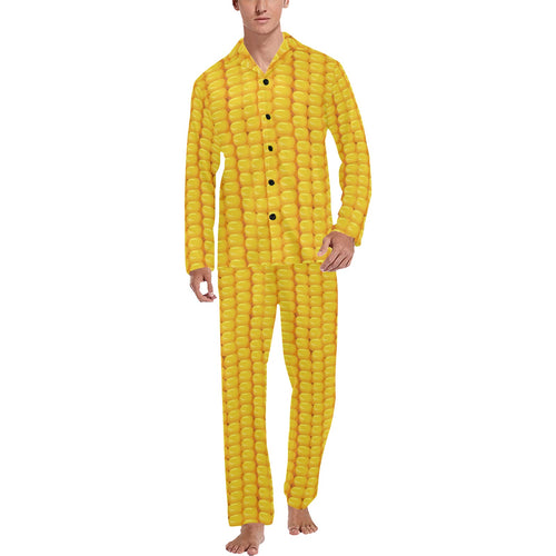 Corn Pattern Print Design 04 Men's Long Pajama Set