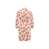 Canada Pattern Print Design 01 Men's Long Sleeve Belted Night Robe