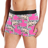 Chameleon lizard pattern pink background Men's All Over Print Boxer Briefs Men's Underwear