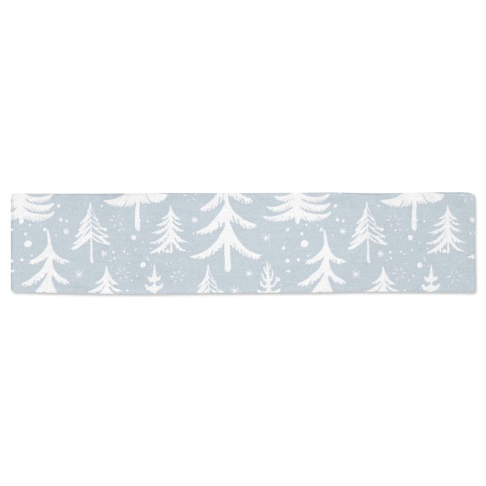 Christmas tree winter forest pattern Table Runner