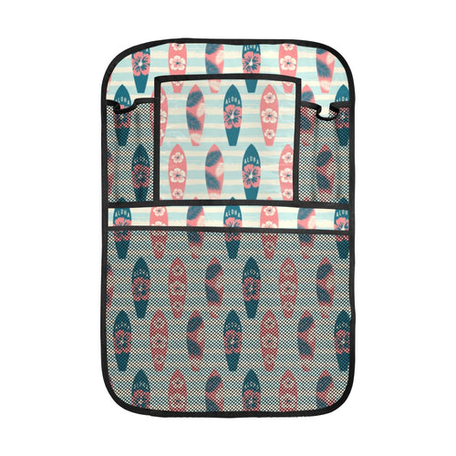 Surfboard Pattern Print Design 02 Car Seat Back Organizer
