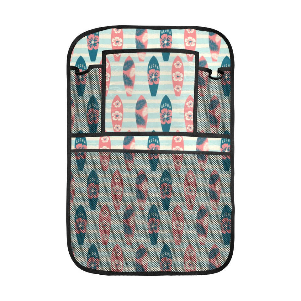 Surfboard Pattern Print Design 02 Car Seat Back Organizer
