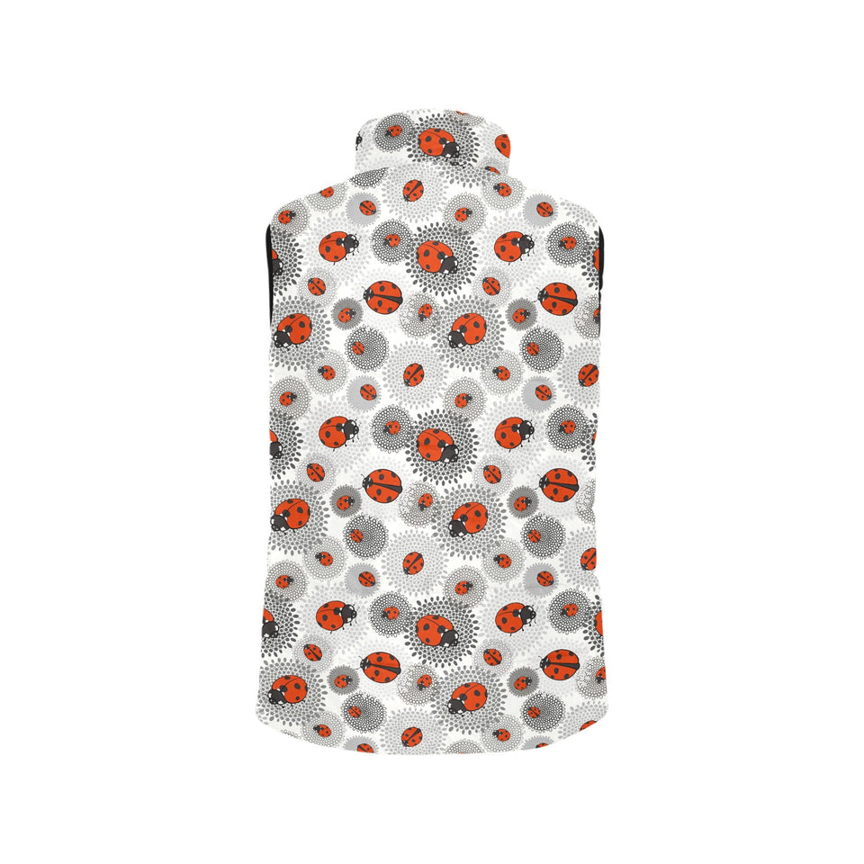 Ladybug Pattern Print Design 05 Women's Padded Vest