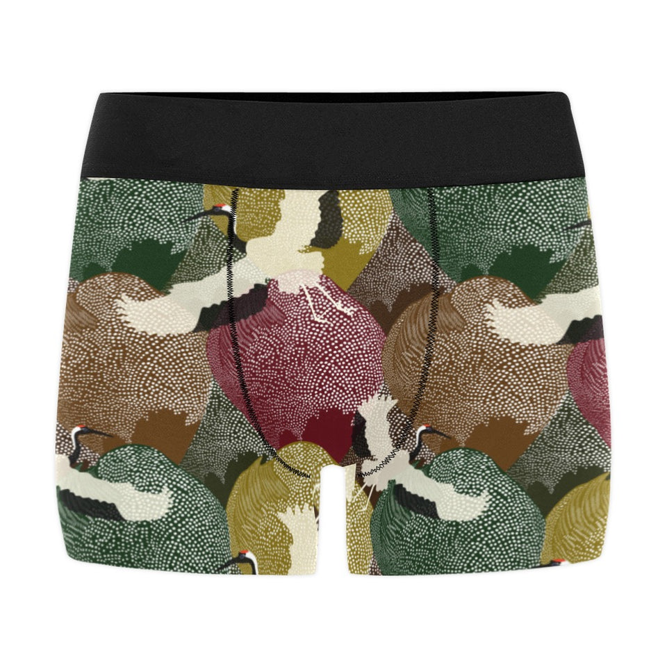 Japanese cranes flying forest dot pattern Men's All Over Print Boxer Briefs Men's Underwear