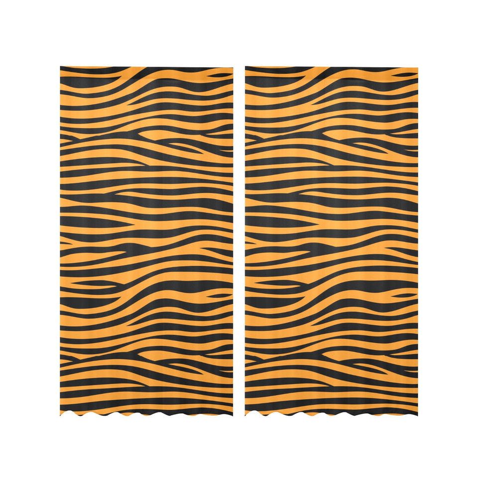 Bengal tigers skin print pattern background Gauze Curtain