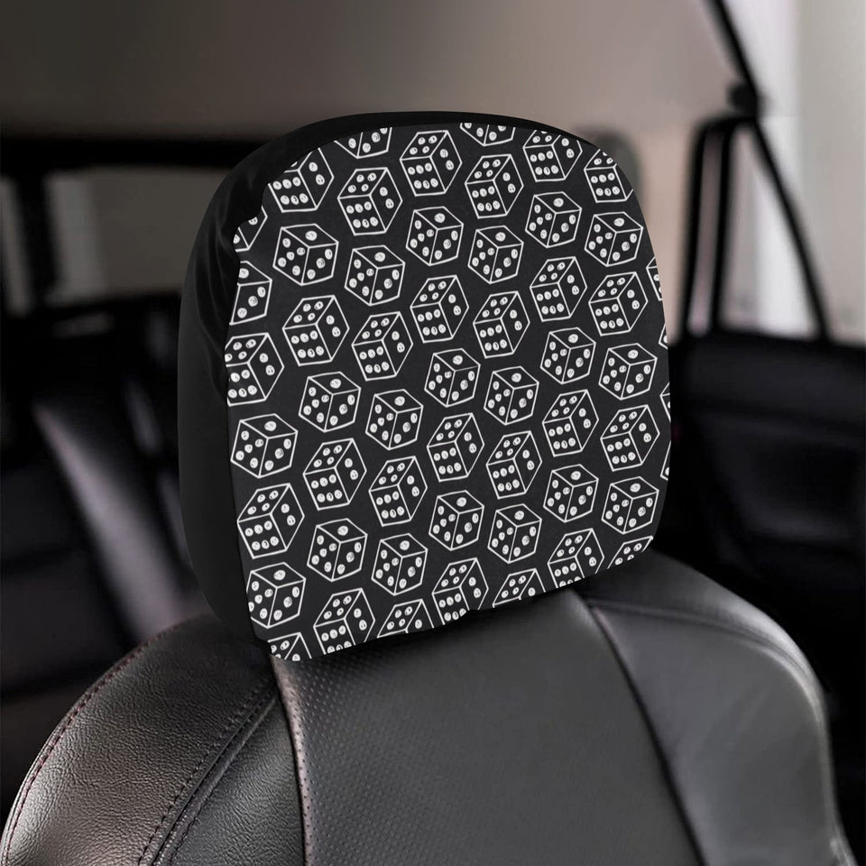 Dice Pattern Print Design 01 Car Headrest Cover