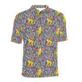 Cute yellow monkey leaves pattern Men's All Over Print Polo Shirt