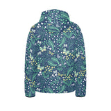 butterfly leaves pattern Kids' Boys' Girls' Padded Hooded Jacket