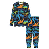 Colorful shark Women's All Over Print Pajama Set