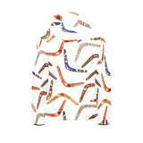 Boomerang Australian aboriginal ornament pattern Kids' Boys' Girls' Padded Hooded Jacket