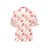 Lips Pattern Print Design 04 Women's All Over Print Hawaiian Shirt