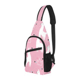 Llama Alpaca pink background All Over Print Chest Bag
