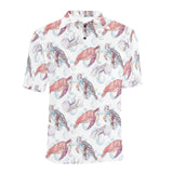 Watercolor sea turtle jellyfish pattern Men's All Over Print Polo Shirt