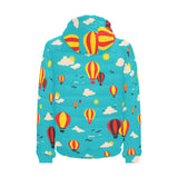 Hot Air Balloon Sky Pattern Men's Padded Hooded Jacket