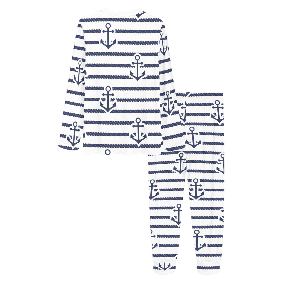 Anchor rope nautical pattern Women's All Over Print Pajama Set