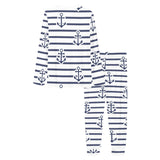 Anchor rope nautical pattern Women's All Over Print Pajama Set