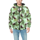 Coconut Pattern Print Design 02 Men's Padded Hooded Jacket
