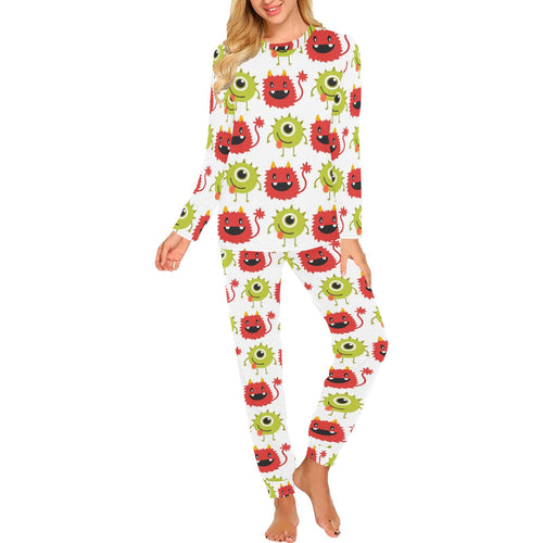 Alien Pattern Print Design 05 Women's All Over Print Pajama Set