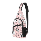 Cows milk product pink background All Over Print Chest Bag