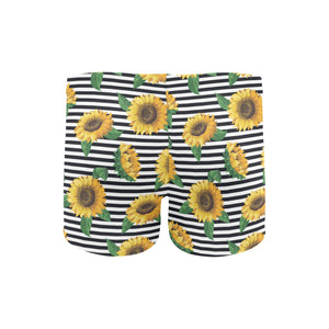 sunflowers ribbon background Men's Swimming Trunks