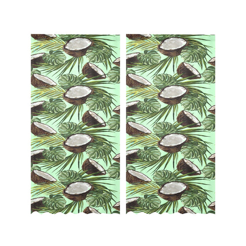 Coconut Pattern Print Design 02 Gauze Curtain