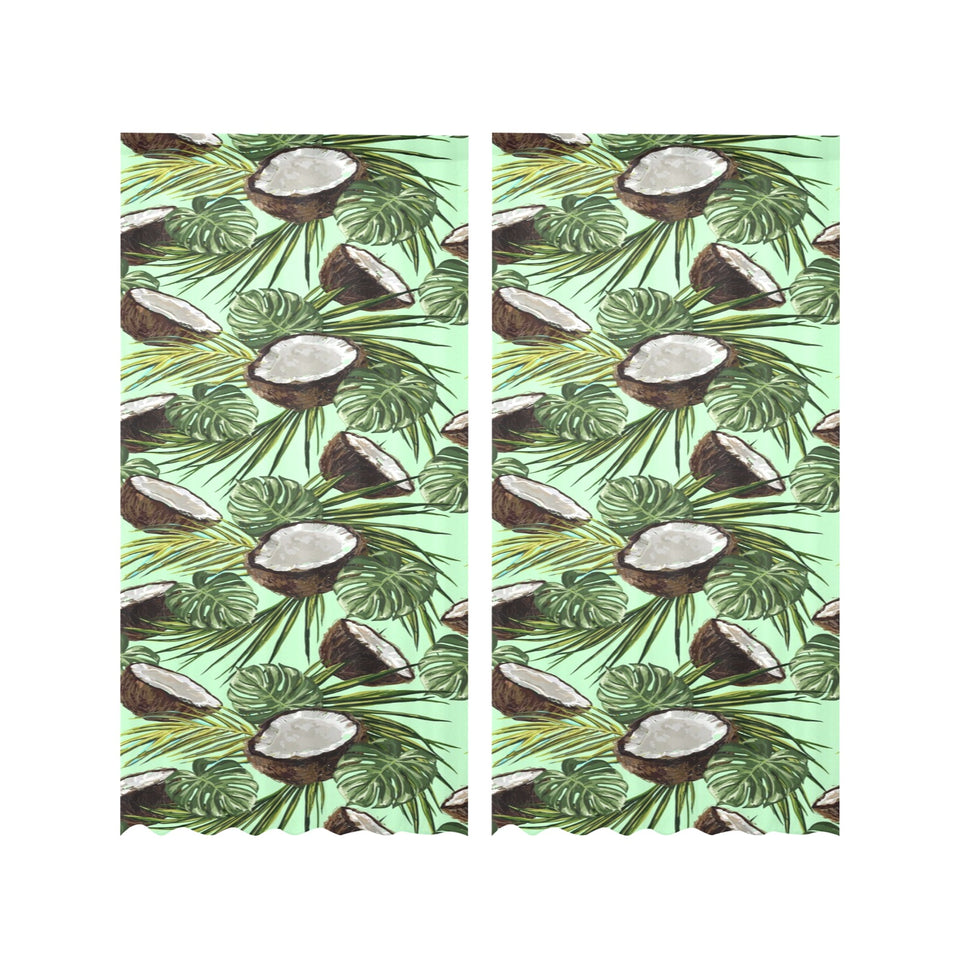 Coconut Pattern Print Design 02 Gauze Curtain
