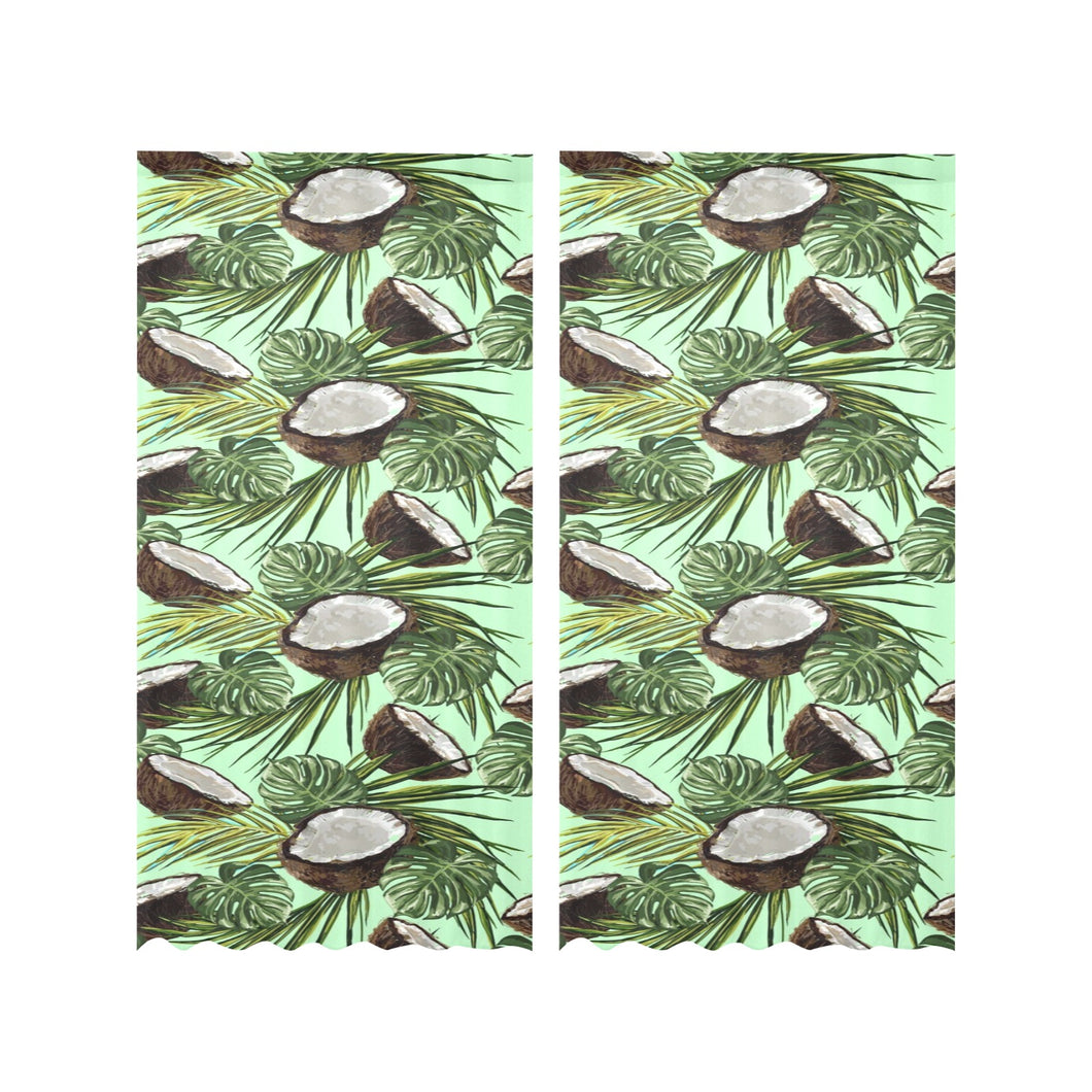Coconut Pattern Print Design 02 Gauze Curtain