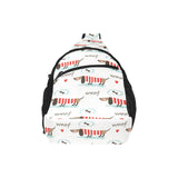 Cute dachshund bone pattern All Over Print Chest Bag