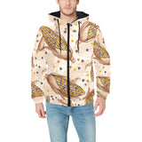 Corn Pattern Print Design 03 Men's Padded Hooded Jacket