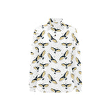 Eagle Pattern Print Design 03 Women's Long Sleeve Polo Shirt