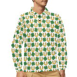 Horseshoes Pattern Print Design 04 Men's Long Sleeve Polo Shirt