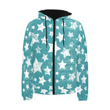 Vintage star pattern Men's Padded Hooded Jacket