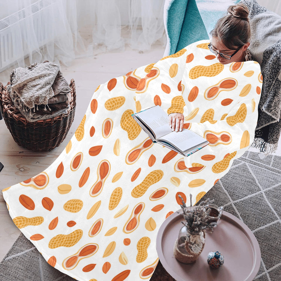 peanuts pattern Blanket Robe with Sleeves