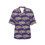 Beautiful japanese fan pattern Women's All Over Print Hawaiian Shirt