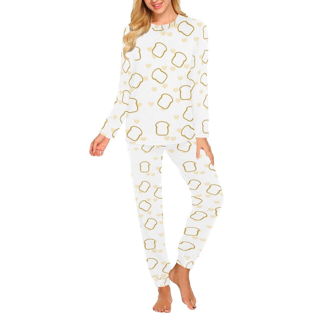 Bread Toast Pattern Print Design 01 Women's All Over Print Pajama Set