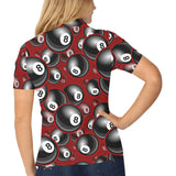 Billiard Ball Pattern Print Design 05 Women's All Over Print Polo Shirt