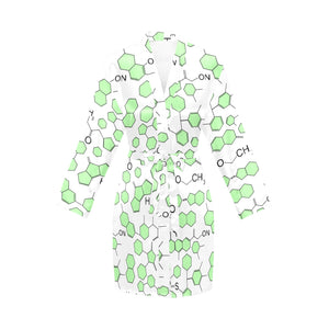 Chemistry Periodic Table Pattern Print Design 03 Women's Long Sleeve Belted Night Robe