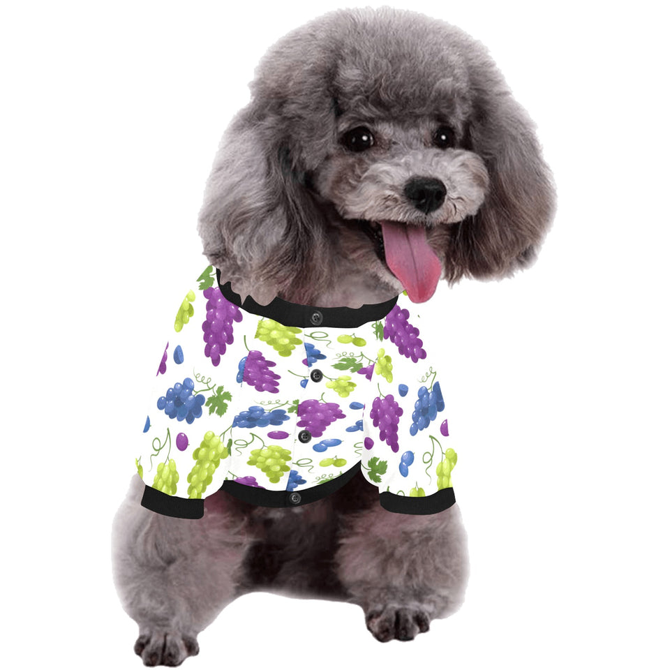 Grape pattern All Over Print Pet Dog Round Neck Fuzzy Shirt