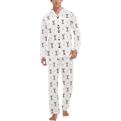 Greyhound Pattern Print Design 05 Men's Long Pajama Set
