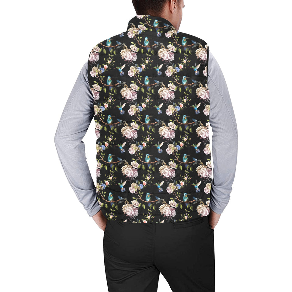 Hummingbird Pattern Print Design 03 Men's Padded Vest
