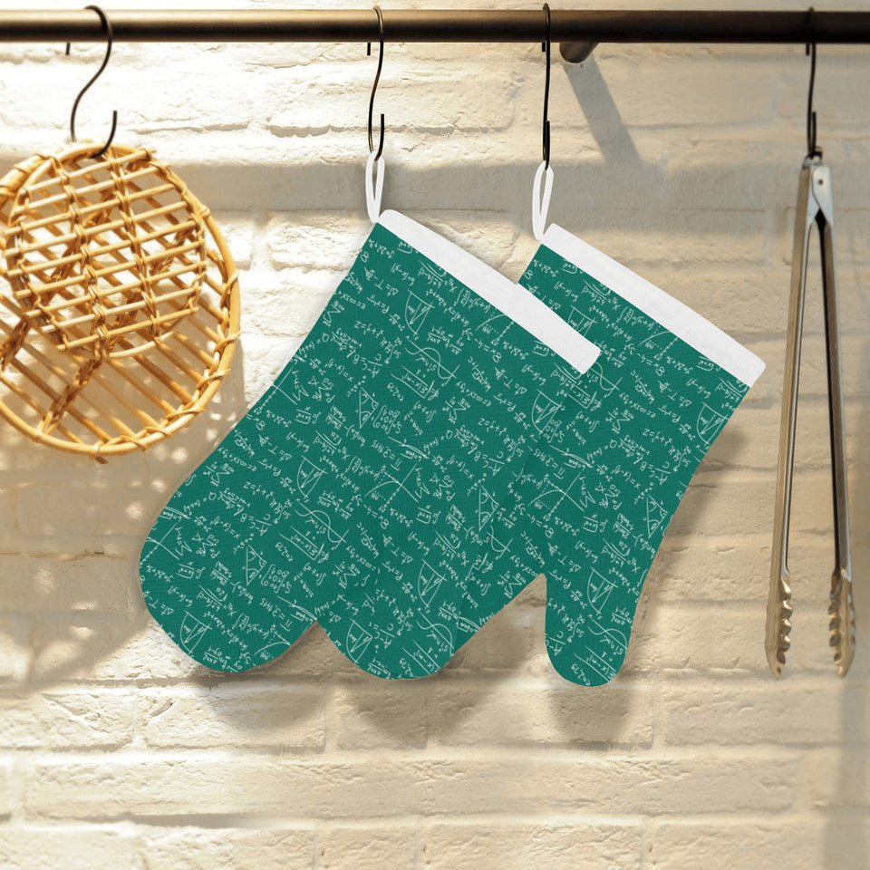Math Pattern Print Design 01 Heat Resistant Oven Mitts