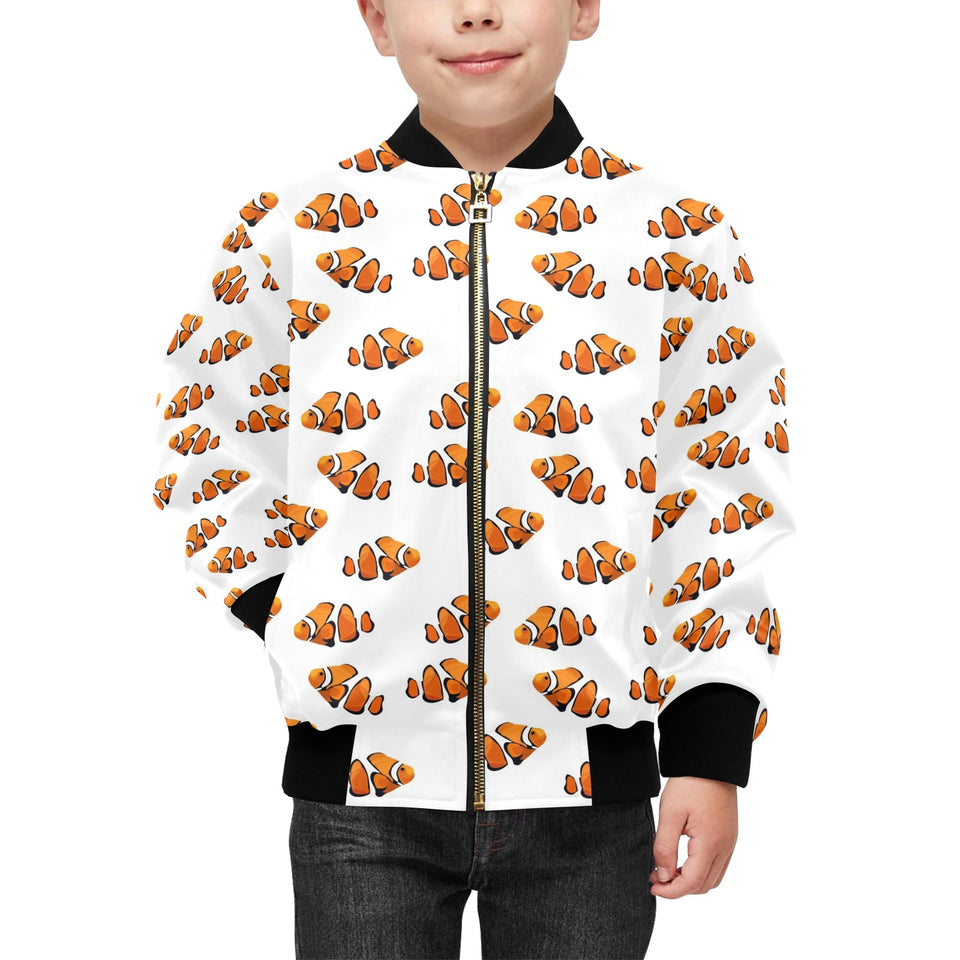 Clown Fish Pattern Print Design 03 Kids' Boys' Girls' Bomber Jacket