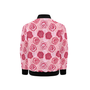 Rose Pattern Print Design 02 Kids' Boys' Girls' Bomber Jacket