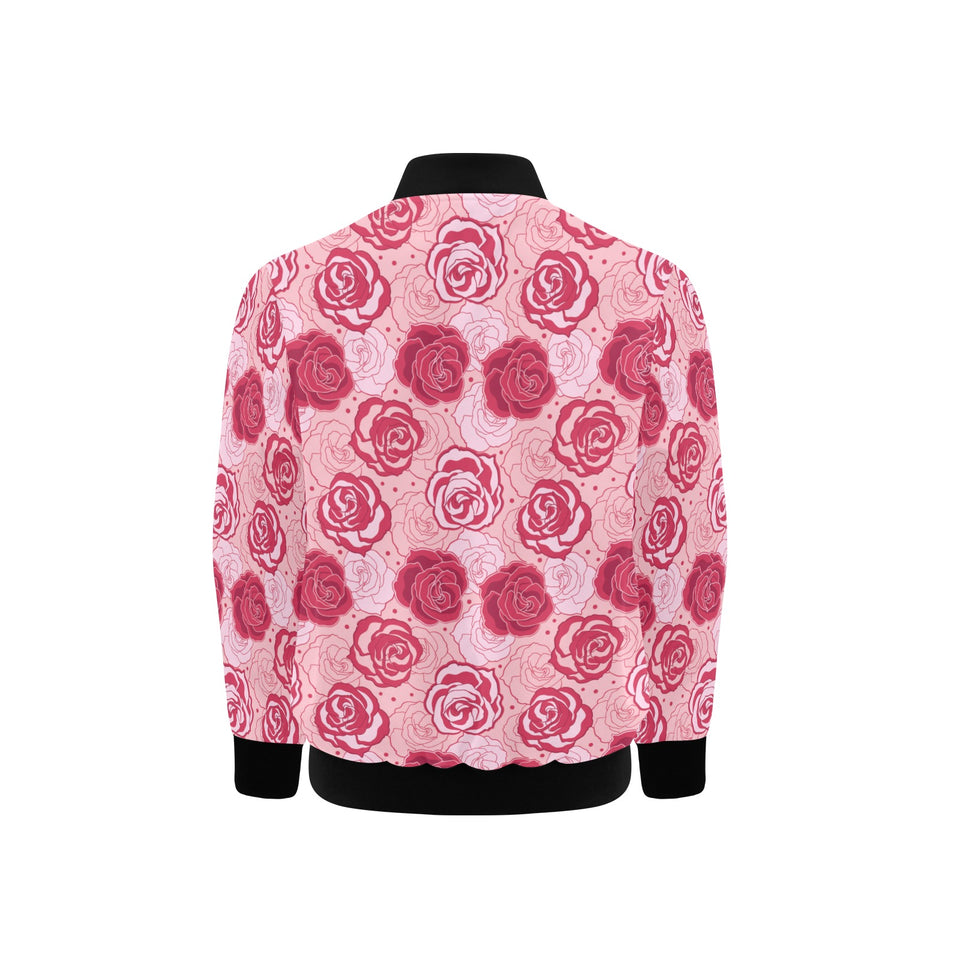 Rose Pattern Print Design 02 Kids' Boys' Girls' Bomber Jacket