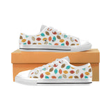Colorful american football ball pattern Men's Low Top Shoes White