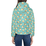 Sandwich Pattern Print Design 03 Women's Padded Hooded Jacket