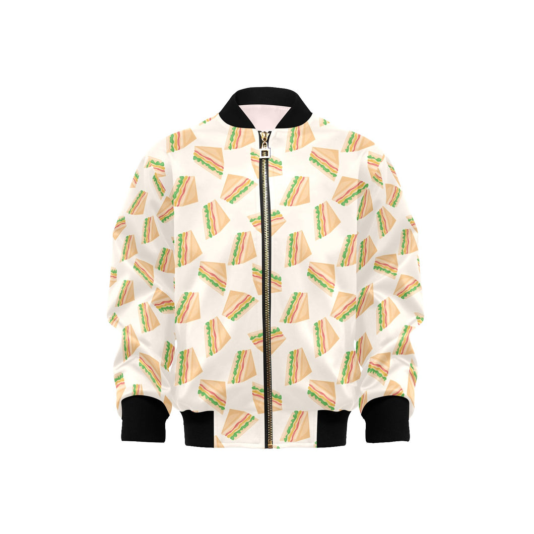 Sandwich Pattern Print Design 01 Kids' Boys' Girls' Bomber Jacket