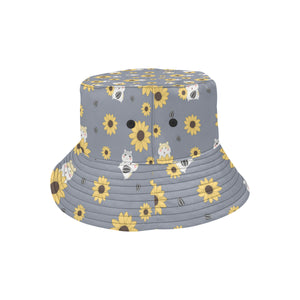 Cute hamster sunflower pattern background Unisex Bucket Hat